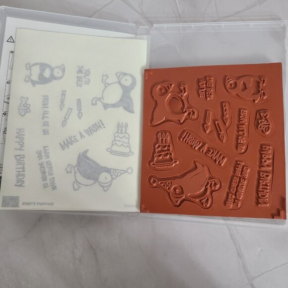 Stampin Up Awesome Otters - Party Puffins - Thanks A Bunch - Lot of 3 Stamp Sets - Picture 3 of 7